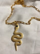 Onyx Snake Necklace - Gold