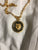 Lion Coin Black Enamel Paper Chain Necklace