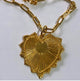 Etched Heart Paper Chain Charm Necklace Gold