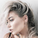 Medium Cross Hoop Earring Silver