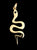Serpent Snake Gold Pendant with Black Diamond